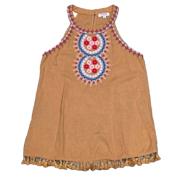 ANDREE BY UNIT Tops - Andree by Unit Embroidered top Boho style Small Beige A004317